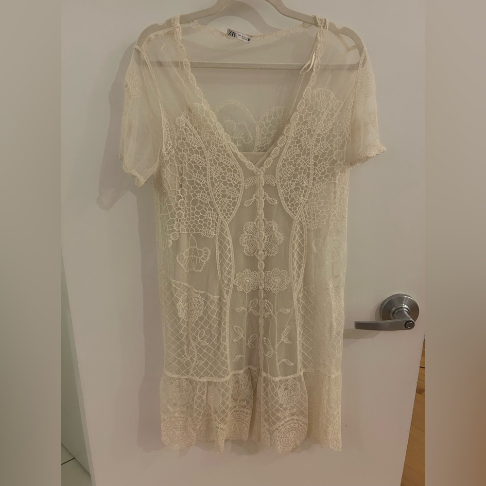Zara Cream Lace Dress